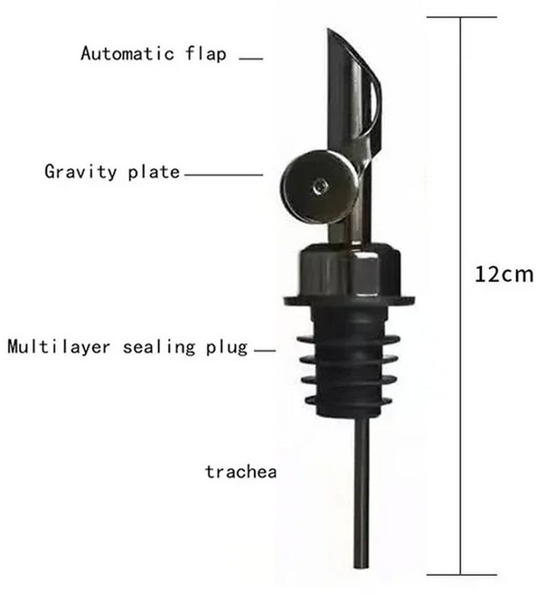 올리브 캡 병 1PC 푸어러 자동 디스펜서 플러그 소스 노즐 주둥이 스테인레스 스틸 주류 304 식초 오일 와인, 1개