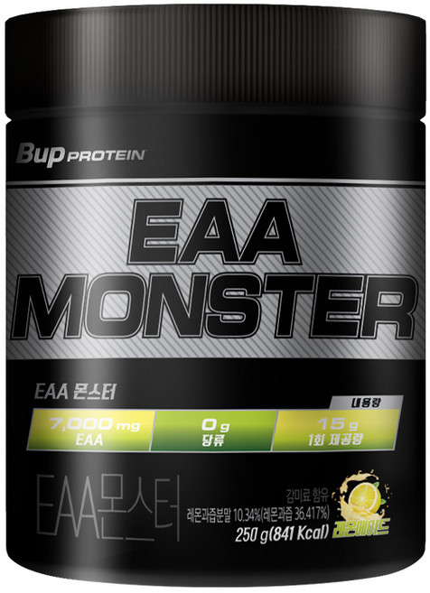 BUP EAA몬스터 레몬에이드 아미노산 헬스보충제, 1개, 250g