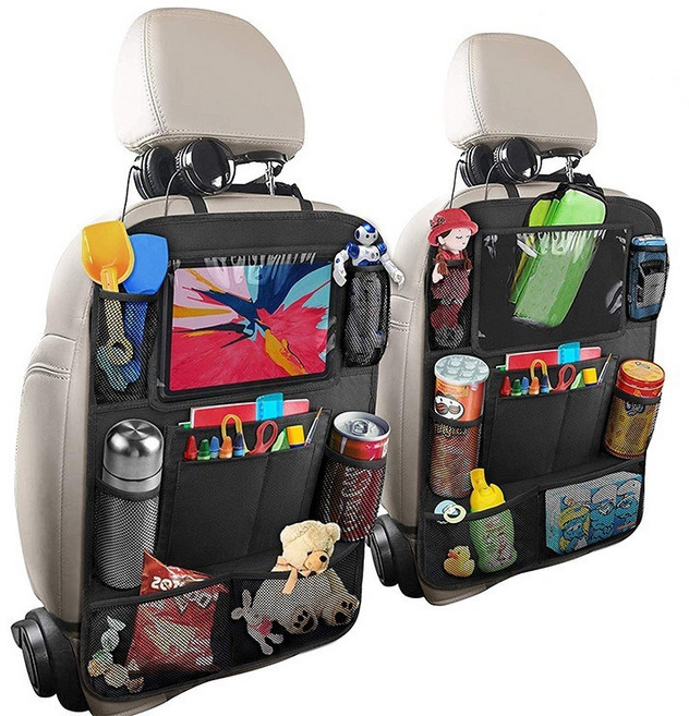 1+1 차량용 뒷좌석 수납포켓 자동차 간편정리 수납 백시트, 블랙, 1세트