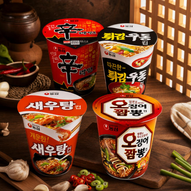 신라면+튀김우동+새우탕+오짬뽕 6입4개(총24개), 24개