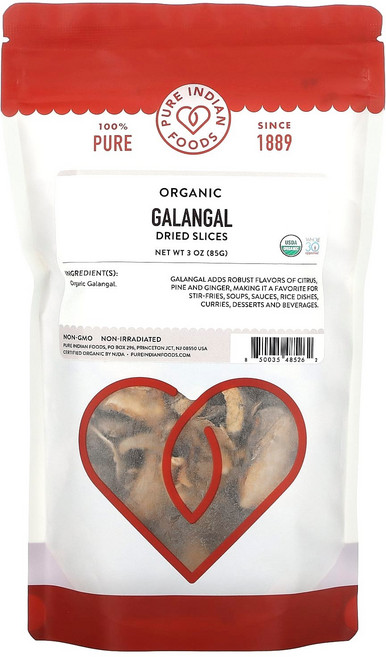 퓨어 인디안 푸드 유기농 갈랑갈 건조 조각 85g(3oz) PIF-48526, 1개, 85g