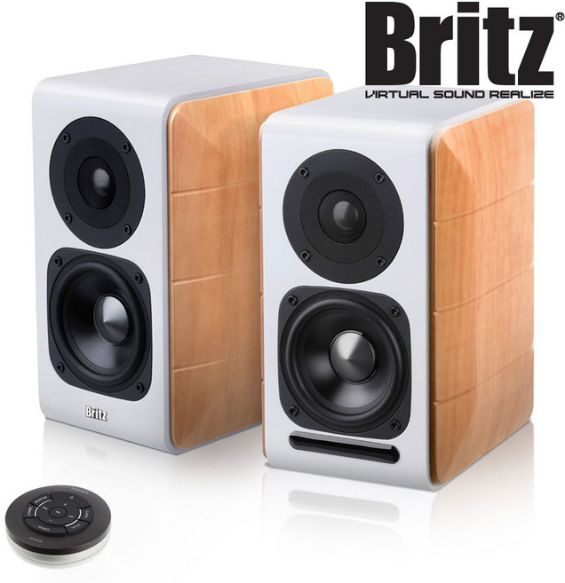 브리츠 BR-1900DB 블루투스 북쉘프 스피커 Hi-Fi 오디오 USB RCA 88W 고출력 리모컨 PC