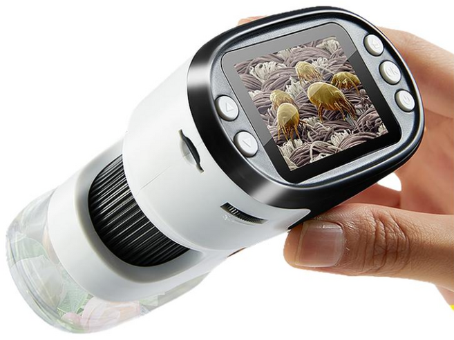 그랑블루 휴대용 현미경 생물 전자 디지털 미니현미경, 1개, 스마트 현미경 거치대 포함