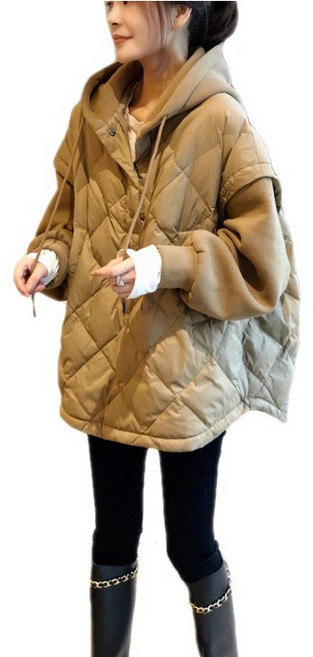 여성용 겨울 퀄팅 누빔 루즈핏 후드 맨투맨 패딩 점퍼 풀오버 다운점퍼 코트 뉴타임즈 women's jacket