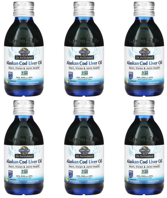 가든오브라이프 닥터 포뮬레이티드 알래스카 대구 간유 레몬 200ml, 6개 - 쿠팡