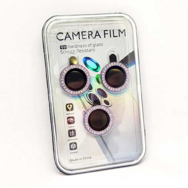 휴대폰 렌즈 링 큐빅 강화유리 핑크칼라 SH1865RE, 1개