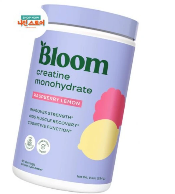 블룸 뉴트리션 크레아틴 모노하이드레이트 파우더 당 5g 미세화 근육 힘 지구력 지원 운동 전후 사용 가능 비, NEW! Raspberry Lemon, 9 Ounce (Pack of 1), 1, 254g - 쿠팡