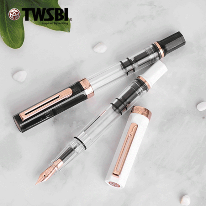 트위스비 만년필 에코 로즈골드, 화이트, F