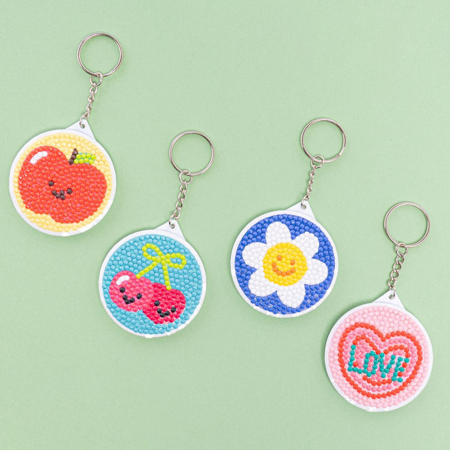 맘이샵 손거울 보석십자수 키링 스티커 포함, 1. 꽃, 1개