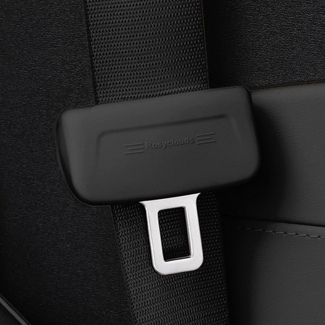 차량용 실리콘 안전 벨트 커버 버클 커버 클립 스크래치 기스 흡집 소음 방지, 2개, 블랙