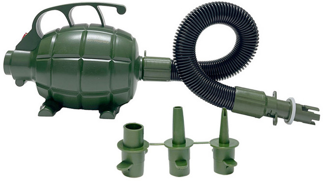 에어프렌즈 프리미엄 캠핑 수류탄 전동 펌프 에어펌프 600W, 수류탄펌프 그린, 1개