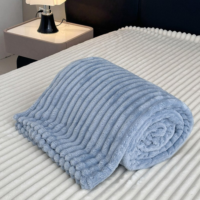 Tiger Pavilion 밀크 벨벳 기모 보온 다용도 담요