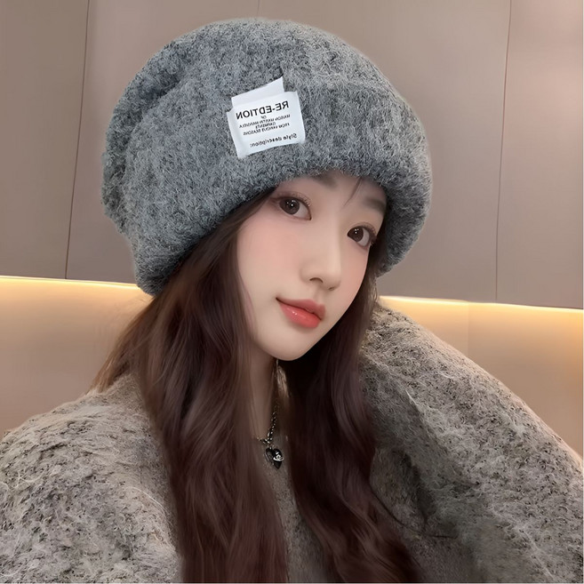 미블룸 여자 얼굴 작아보이는 따뜻한 데일리 꽈배기 니트 모자