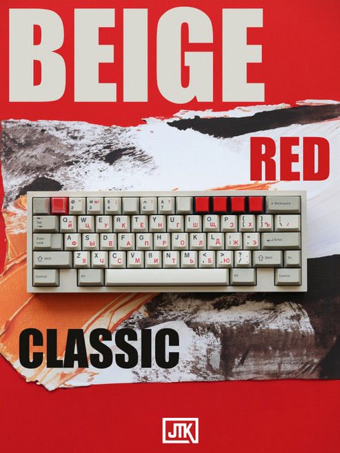 일본어 키캡 가타카나 기계식 레트로 키보드 키 교체 자판 일어, BSUN TOY, 패키지 1, JTK 원공장 BEIGE 레드 캡 4개
