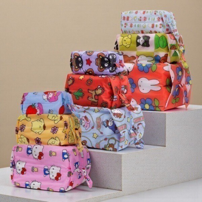 국내백화점 바쿠 에코백 BAGGU 여행용 지퍼 파우치 세트 3D 집 셋 3종 가방 보부상백 (BK파우치증정)