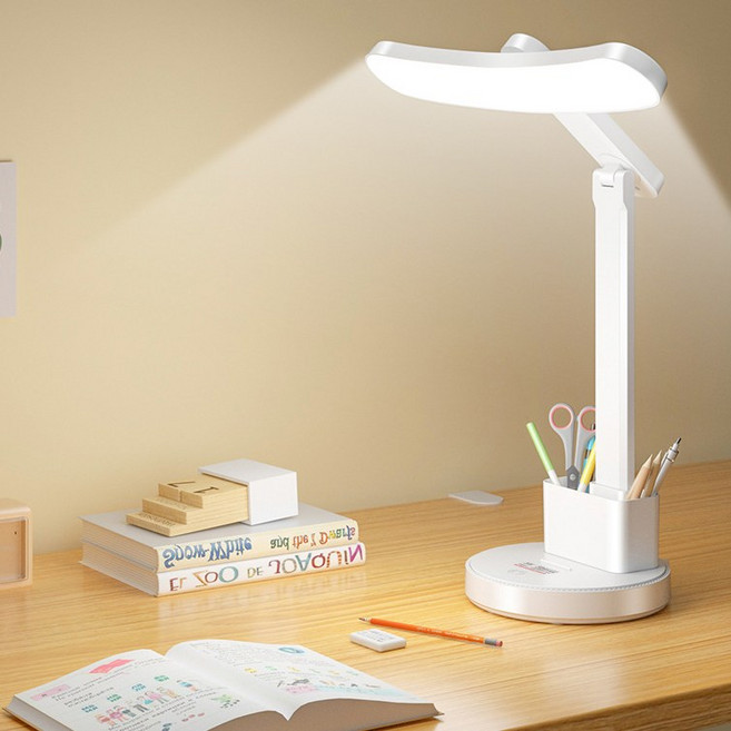 디에스가추몰 시력보호 독서등 LED 스탠드조명 안티 블루라이트 상하좌우 다각도 조절, 화이트