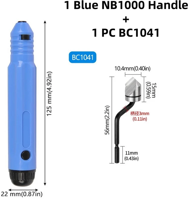 금속 디버링 도구 키트 핸드 툴 미끄럼 방지 핸들 목재 플라스틱 용 10pcs 날카로운 블레이드 포함, 20 NB1000 X BC1041