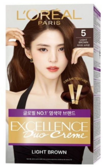 로레알파리 엑셀랑스 크림 염모제, 5 LIGHT BROWN, 1개