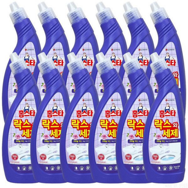 엘지생활건강 홈스타 락스와 세제 후로랄 파인, 750ml, 12개