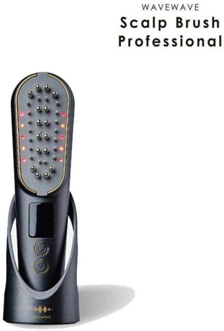 웨이브웨이브 WAVEWAVE 스칼프 브러시 프로 미안기 리프트업 EMS 브러시 rf 블랙 LED 일본 직배송, 단일 옵션
