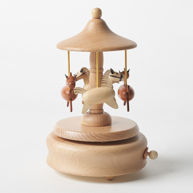 대만 우드 오르골 원목 태엽 뮤직박스, 01.회전목마오르골