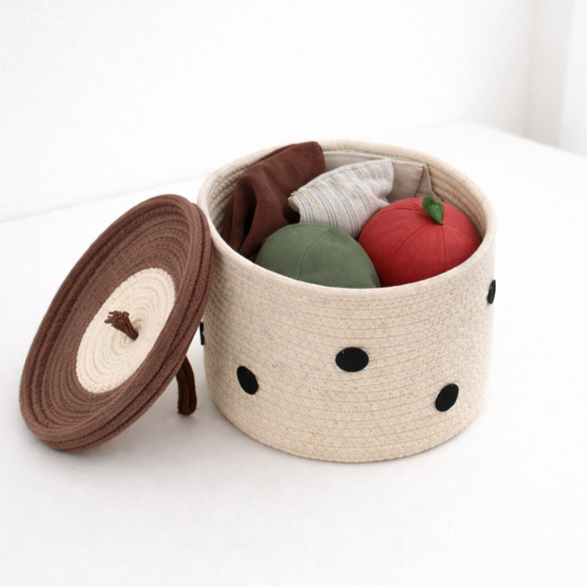 페이퍼랩 귀여운 대용량 인테리어 패브릭 보관함 다용도 수납정리함, 1개, 도토리