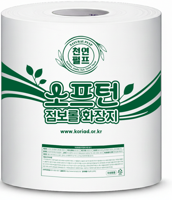 천연펄프 소프턴 3겹 점보롤, 3롤, 1개, 180m