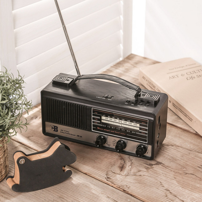 레트로 아날로그 FM AM 라디오 USB SD카드 LED라이트 효도라디오