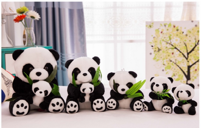 대나무든 판다인형 귀여운 푸바오 아기곰판다인형 아기아빠판다곰, 1개, 판다, 20cm