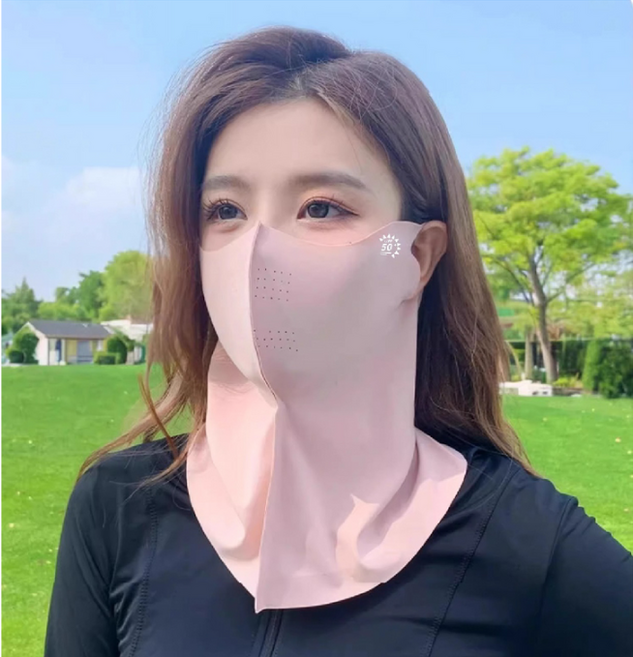 퀸즈아이 UV차단 스포츠 항균마스크 쿨 냉감 자외선차단얼굴마스크, 핑크, 1개