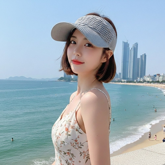 3초쿨 밴딩 썬캡 여성 햇빛차단