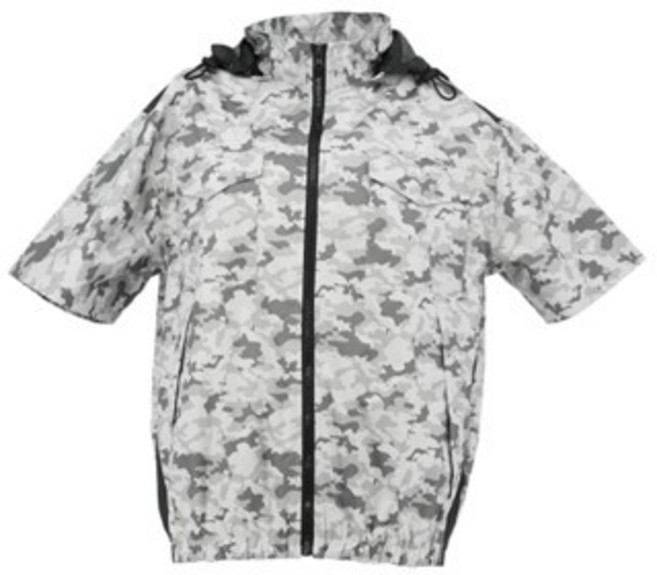 VENTI 空調服 3M SA2-RFV 反光背心 風神 空調衣 涼感衣 風扇衣 消暑 (單售衣服), 1個, 可拆帽空調短袖(SA2-GC)迷彩灰,2XL