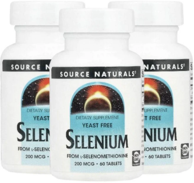 소스내추럴스 셀레늄 셀레니엄 200mcg 60정 3개 셀레니움 Selenium - 쿠팡