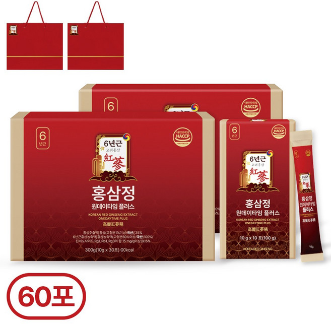 1+1한정특가 6년근 홍삼정 홍삼 명절선물 완판10만박스 쇼핑백 유산균 포함 플라이삼육오(주), 300ml, 2개