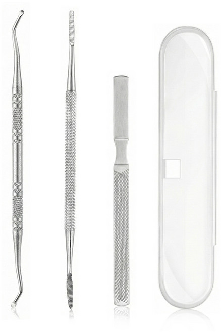 아띠꼴로 발톱 큐렛 손톱 큐티클제거 니퍼 셀프 케어 세트, 1세트, 실버3종