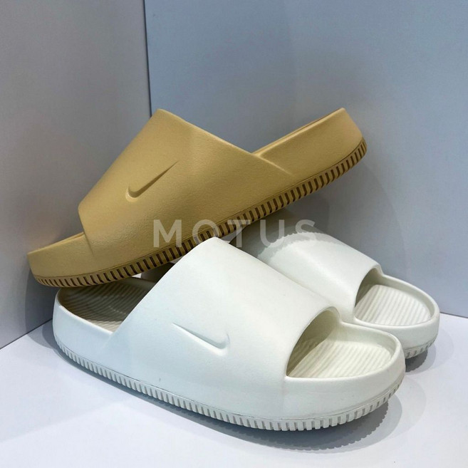NIKE CALM SLIDE 麵包拖鞋 白色FD4116-100 卡其色FD4116-200, 卡其,26cm, 26 cm