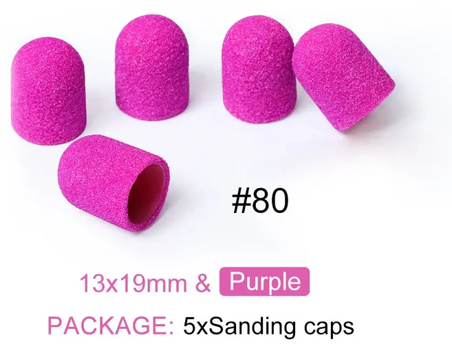 5/10/20pcs 13*19mm 네일 샌딩 캡 네일 드릴 비트 젤 리무버 용 샌딩 밴드 페디큐어 캡 네일 폴리싱 매니큐, 35 13x19 80G 5pcs