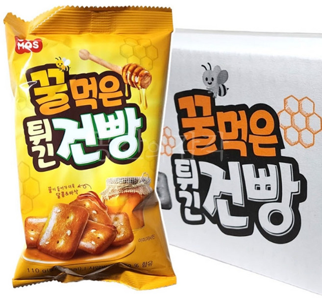 튀긴 건빵 110g x 10봉 벌꿀 보리건빵 간식 학교 학원, 10개