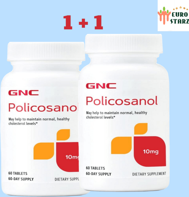 GNC 폴리코사놀 10mg 60정 폴리코사놀10 옥타코사놀 Policosanol 폴리코사민, 1개