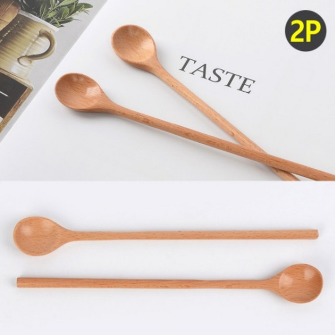 천연 우드 롱 꿀 차 커피 스푼 티 숟가락 잼 머들러 원목 나무 머들링 주방 도구