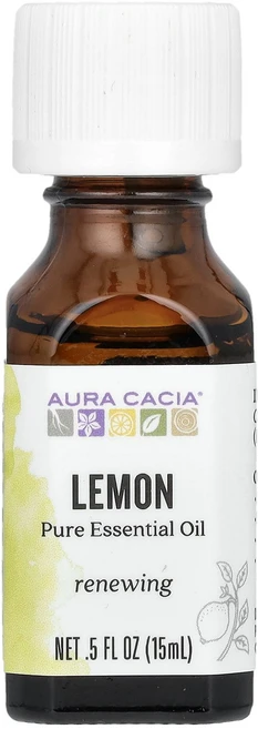 Aura Cacia 순수 에센셜 오일 레몬 15ml(0.5fl oz) Cacia (아우라 카시아), Aura Cacia, 순수 에센셜 오일, 레몬, 15m - 쿠팡