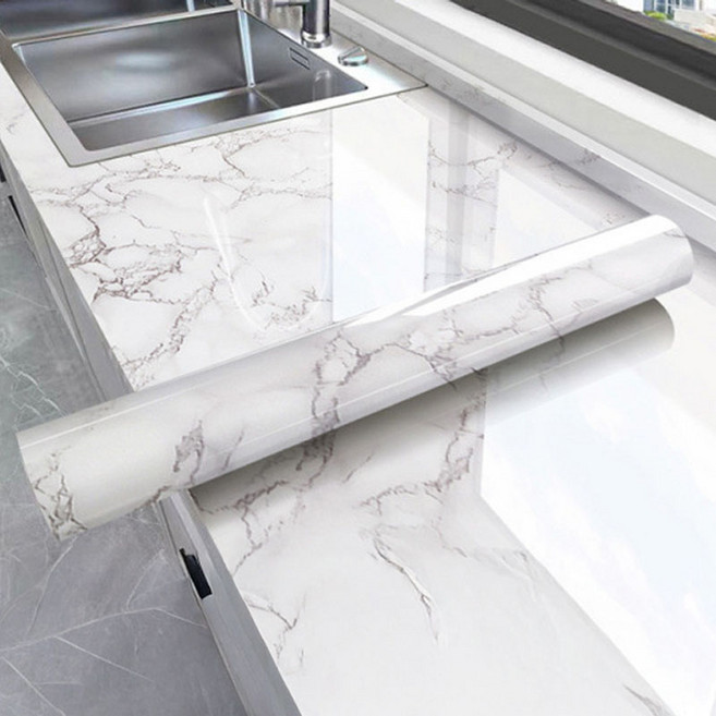 대리석 주방 시트지 붙이는 식탁 기름때 방수 알루미늄 패턴, 1개