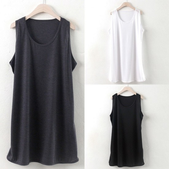 빅사이즈나시 민소매 이너 레이어드 냉장고롱티 0013