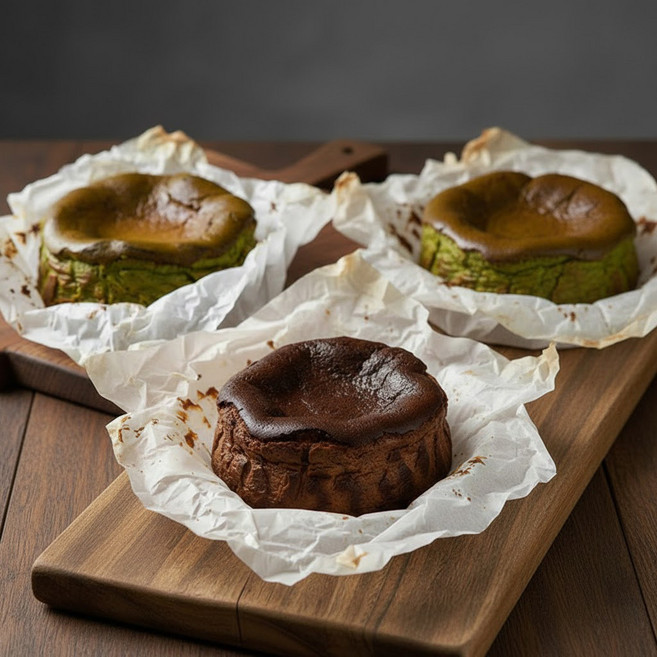 바스크 프리미엄 치즈케이크 말차2개 +초코1개, 단품, 단품