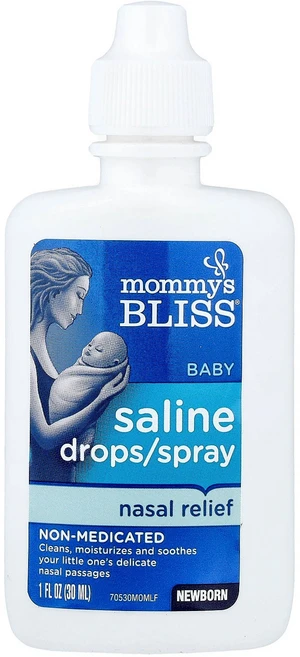 Mommy's Bliss 아기용 식염수 드롭/스프레이 비강 완화제 신생아 30ml(1fl oz) Bliss (마미스 블리스), MOM 맘my's Bliss, 아기용 식염수 드롭/스프, 1개, 30ml - 쿠팡