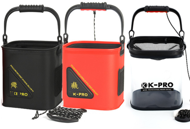 바다 낚시 두레박 24형 해루질 물고기통 살림통 접이식, 레드