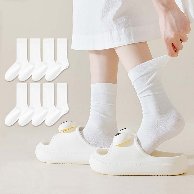 에멜강스 여성용 발목 조임 없이 편안한 무압박 양말 8켤레 세트