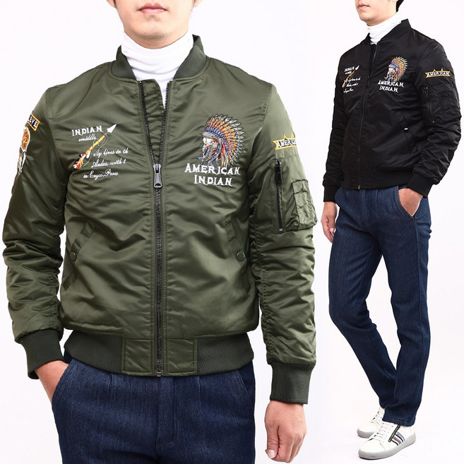 봄가을 MA1 고급 자수 시보리넥 항공점퍼 자켓 BMK5000