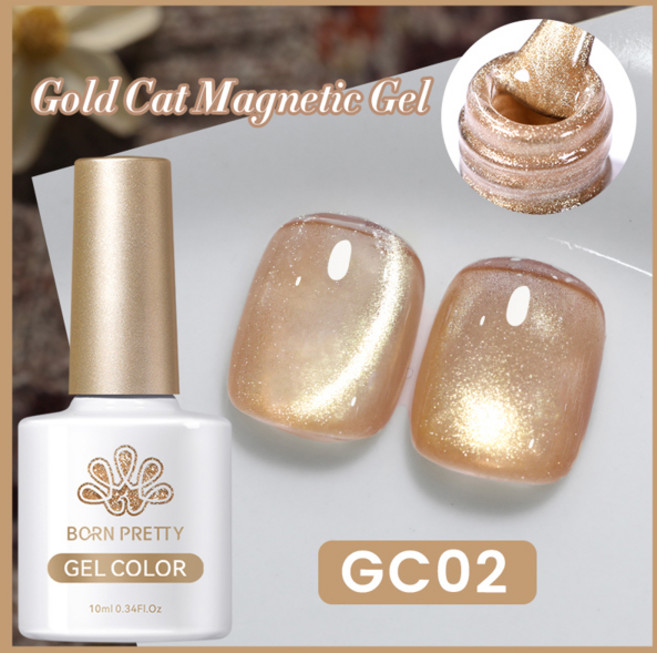 프리티 10ml 마그네틱 스파클링 세미 퍼머넌트 네일 아트 UV 겨울 매니 가을 바니쉬 오프, 1, GC02