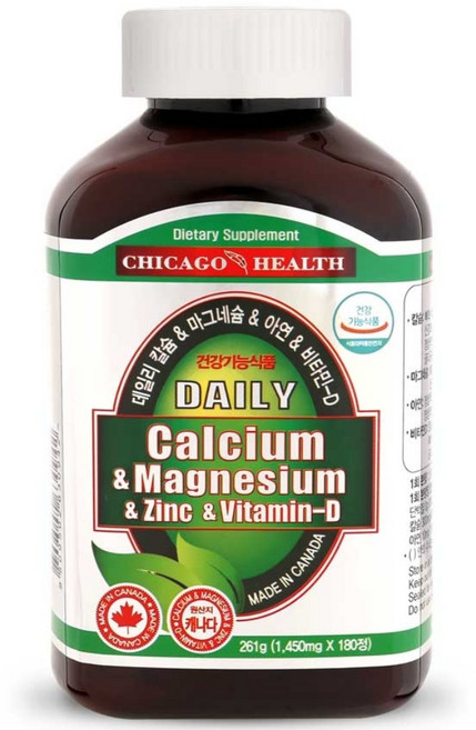 시카고헬스 데일리 칼슘 앤 마그네슘 앤 아연 앤 비타민D, 180정, 1개